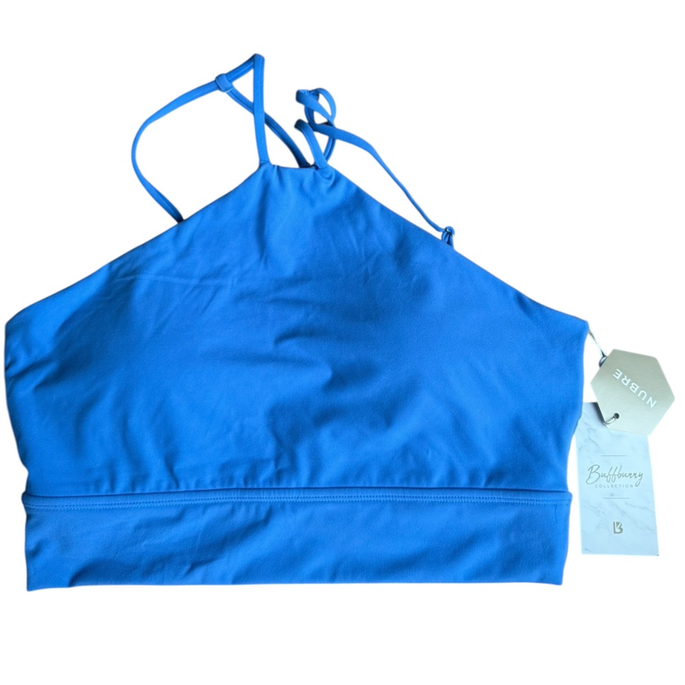 Buffbunny Foxy Sports Bra in Jean Genie Blue size XL light to medium compression
